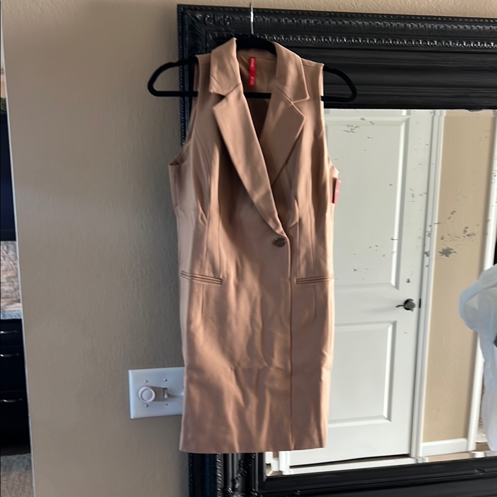Spanx Tan Sleeveless Blazer Dress.  I have the matching blazer